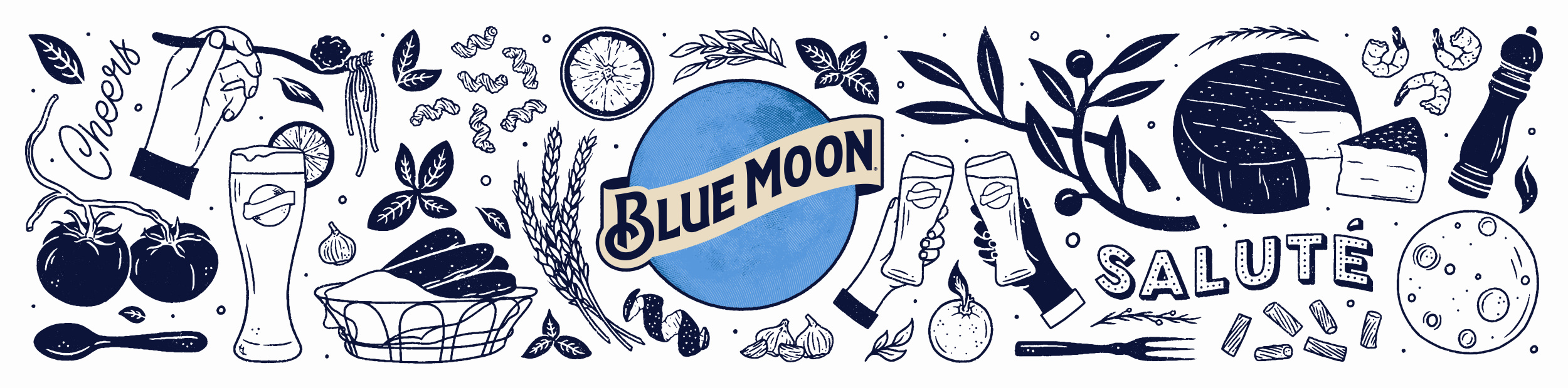 This Blue Moon beer glass design was created to celebrate the connection to...
